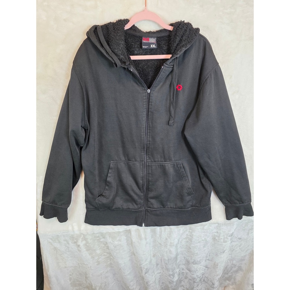 Southpole Mens Sherpa Lined Full Zip Hoodie Black XXL Authentic‎ Collection Logo